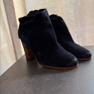 Crown Vintage Black Suede Ankle Booties